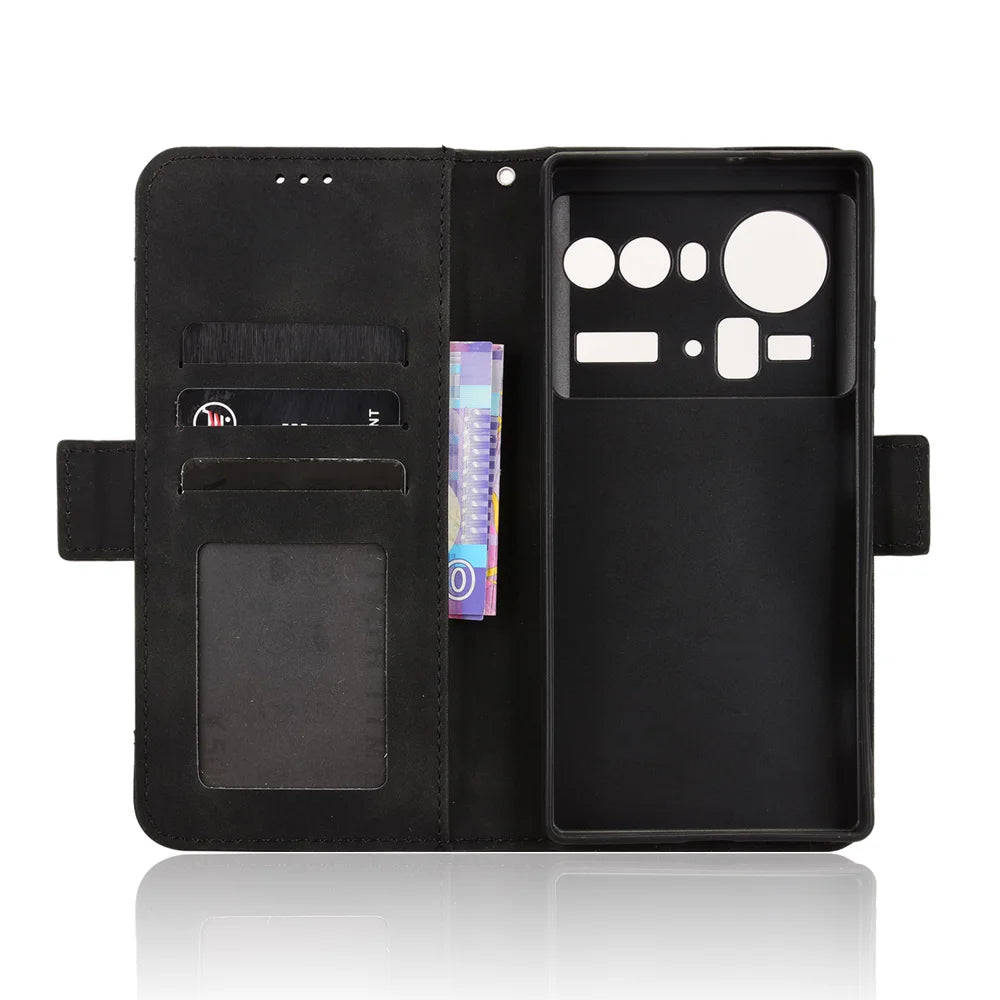 For ZTE nubia Z80 Ultra 5G Leather Case Phone Wallet Cover with Multiple Card Slots - Black - 4