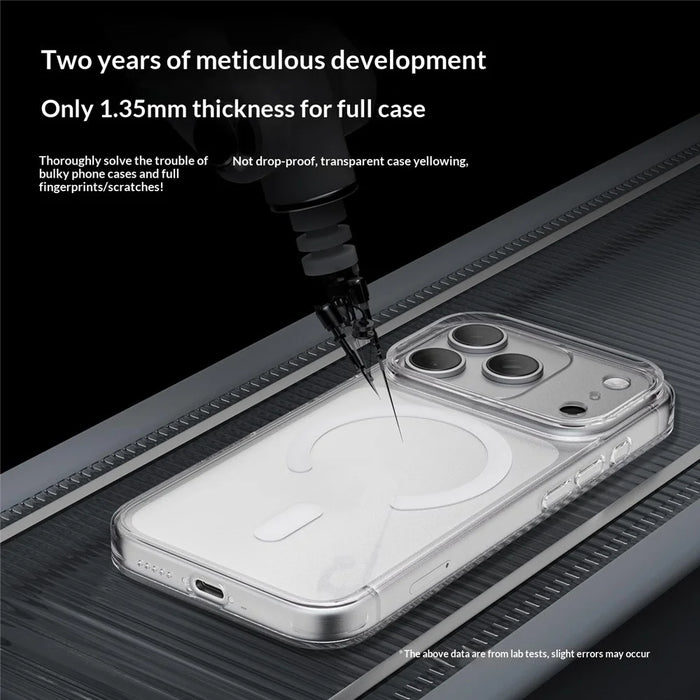 For iPhone 17 Pro Case Compatible with MagSafe Ultra Thin Tempered Glass Shockproof Phone Back Cover - White - 3