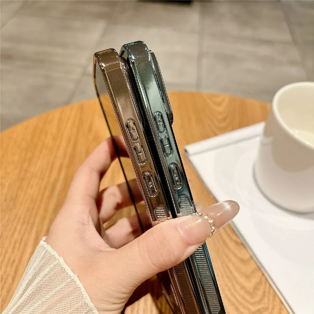 For Xiaomi 17 Pro Magnetic Case Electroplated Matte PC TPU Phone Cover with Tempered Glass Film - Purple - 3