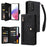 For Samsung Galaxy A53 5G Multiple Card Slots Phone Cover Rivet Buckle PU Leather Phone Case Stand Wallet with Strap - Black - 1