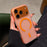 For iPhone 17 Pro Max Frosted PC Magnetic Case Anti Slip Edge Skin Touch Phone Back Cover - Orange - 1