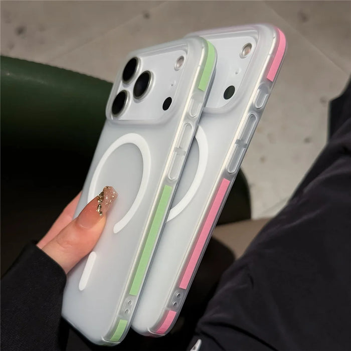 For iPhone 17 Pro Max Frosted PC Magnetic Case Anti Slip Edge Skin Touch Phone Back Cover - Orange - 6