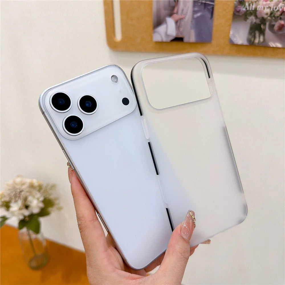 For iPhone 17 Pro Frosted PC Case Anti Slip Edge Skin Touch Phone Back Cover - Black - 2
