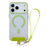 For iPhone 17 Pro Max Case Compatible with MagSafe Hard PC Clear Phone Cover with Wrist Strap - Fluorescent Green - 1