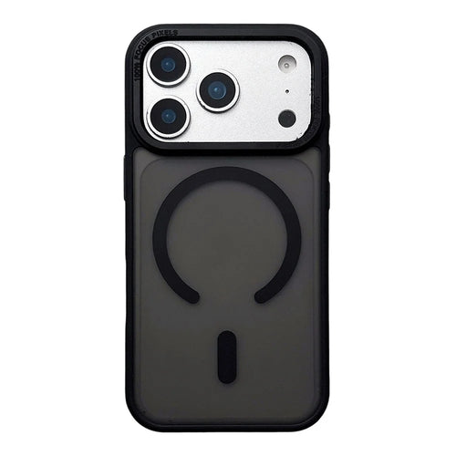 For iPhone 17 Pro Max Case Compatible with MagSafe Metal Lens Frame TPU PC Phone Cover - Black - 1
