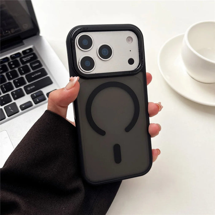 For iPhone 17 Pro Max Case Compatible with MagSafe Metal Lens Frame TPU PC Phone Cover - Black - 2