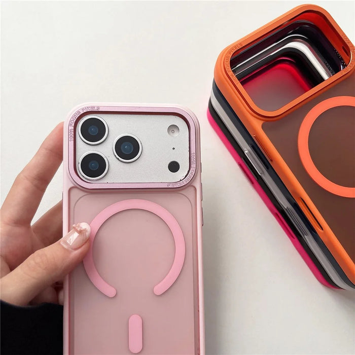 For iPhone 17 Pro Max Case Compatible with MagSafe Metal Lens Frame TPU PC Phone Cover - Black - 5