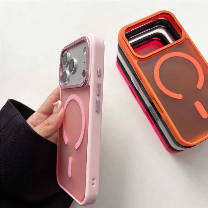 For iPhone 17 Pro Max Case Compatible with MagSafe Metal Lens Frame TPU PC Phone Cover - Black - 6