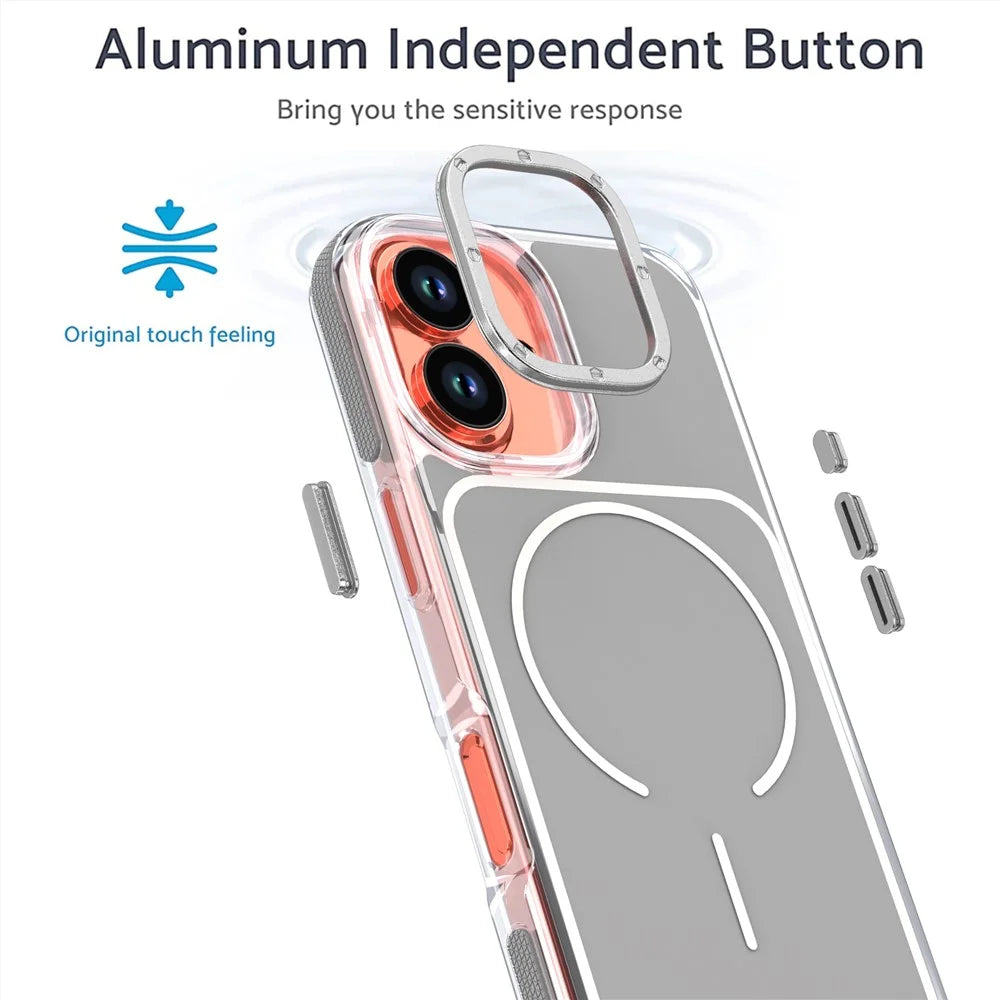 For iPhone 17 Case Compatible with MagSafe Dual Color Shockproof TPU PC Phone Cover - Grey - 2