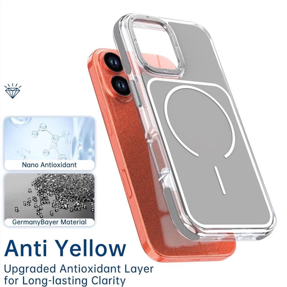 For iPhone 17 Case Compatible with MagSafe Dual Color Shockproof TPU PC Phone Cover - Grey - 5