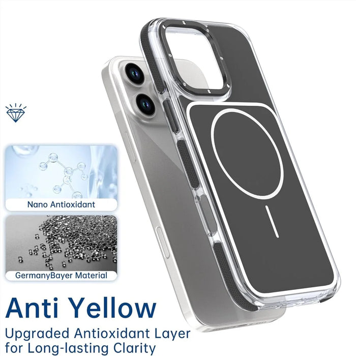 For iPhone 16 Pro Max Case Compatible with MagSafe Dual Color Shockproof TPU PC Phone Cover - Black - 5