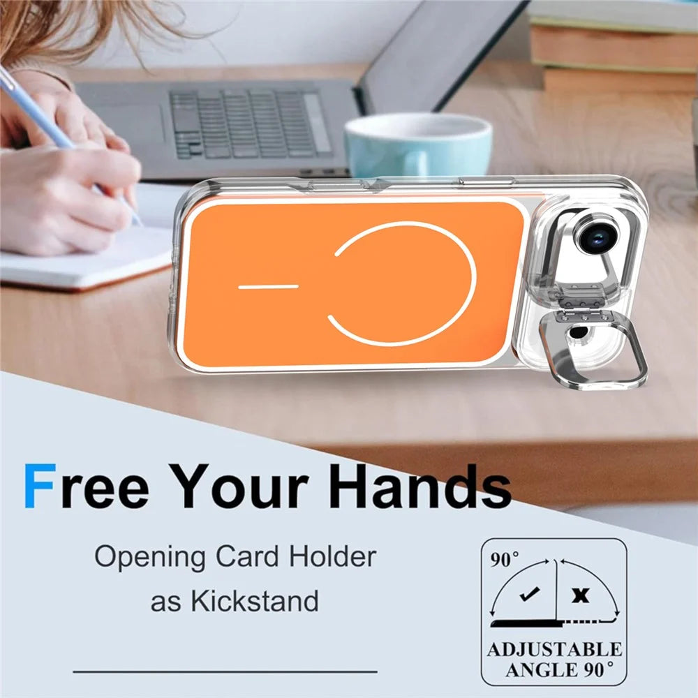 For iPhone Air Case Compatible with MagSafe Lens Kickstand TPU PC Phone Cover - Orange - 6
