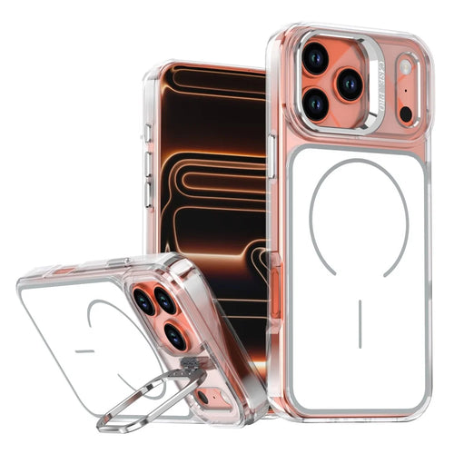 For iPhone 17 Pro Max Case Compatible with MagSafe Lens Kickstand TPU PC Phone Cover - White - 1