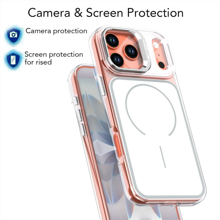 For iPhone 17 Pro Max Case Compatible with MagSafe Lens Kickstand TPU PC Phone Cover - White - 4