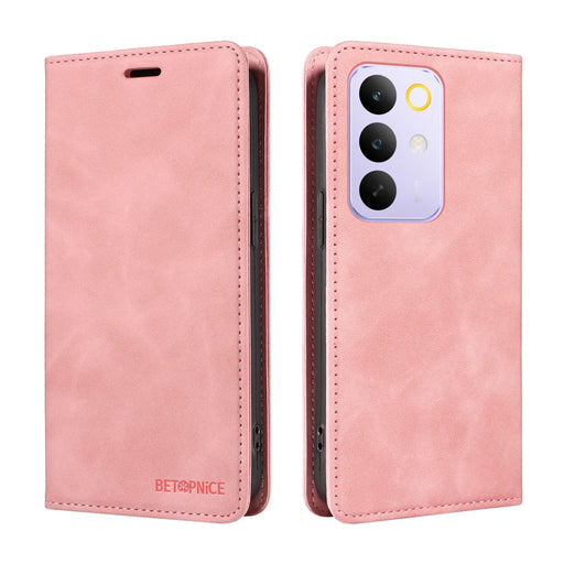BETOPNICE For Realme C85 Pro 4G Case  Magnetic Closure RFID Blocking Wallet Stand Leather Phone Cover - Pink - 2