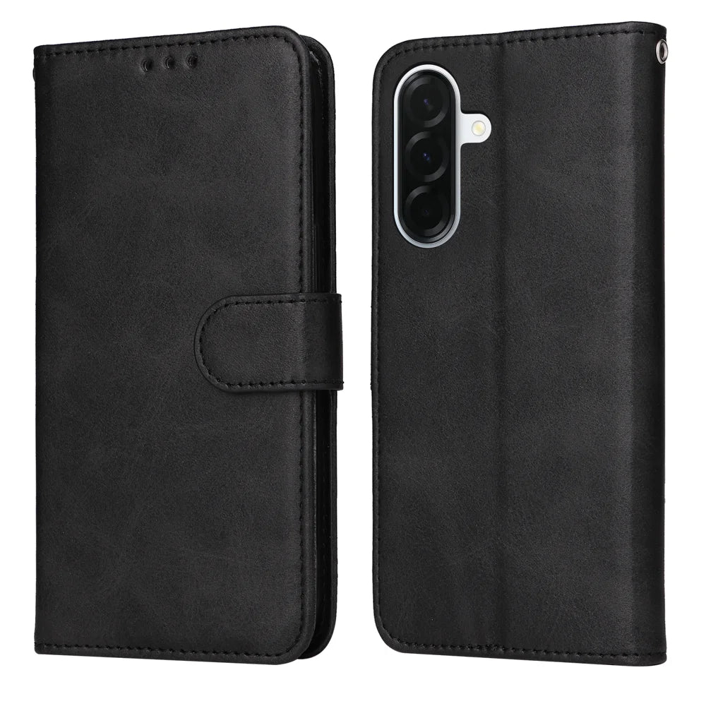 For Samsung Galaxy A37 5G Case Wallet PU Leather Folio Flip Phone Cover - Black - 1