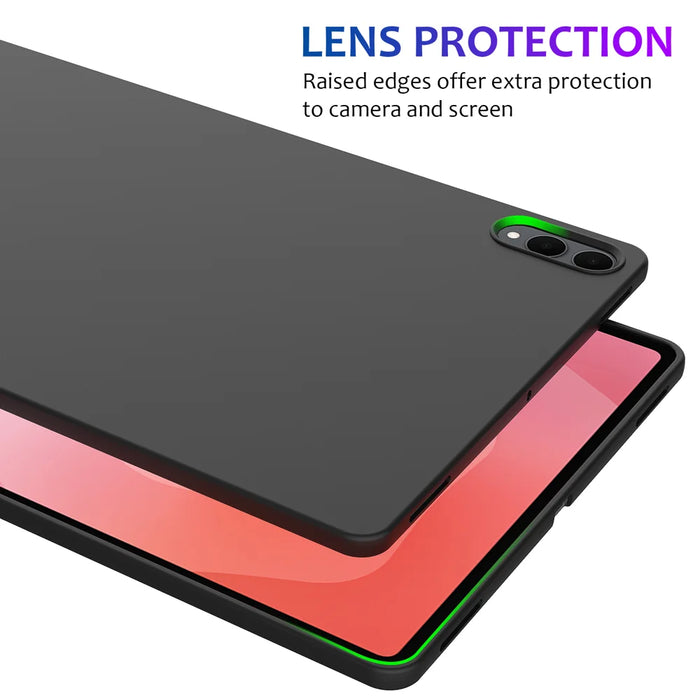 For Samsung Galaxy Tab S11 Ultra Case Liquid Silicone Anti-Scratch Tablet Cover - Black - 6