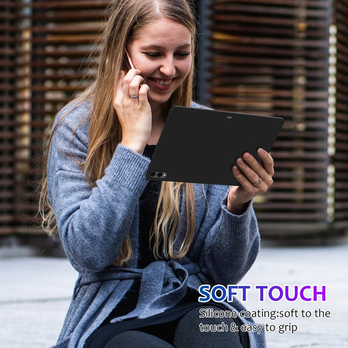 For Samsung Galaxy Tab S11 Ultra Case Liquid Silicone Anti-Scratch Tablet Cover - Black - 7