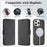 For iPhone 16 Pro Max Case Detachable 2 in 1 Leather Wallet Phone Cover Compatible with MagSafe - Black - 4