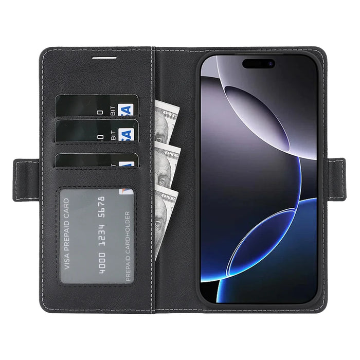 For iPhone 14 Pro Max Case Detachable 2 in 1 Leather Wallet Phone Cover Compatible with MagSafe - Black - 2