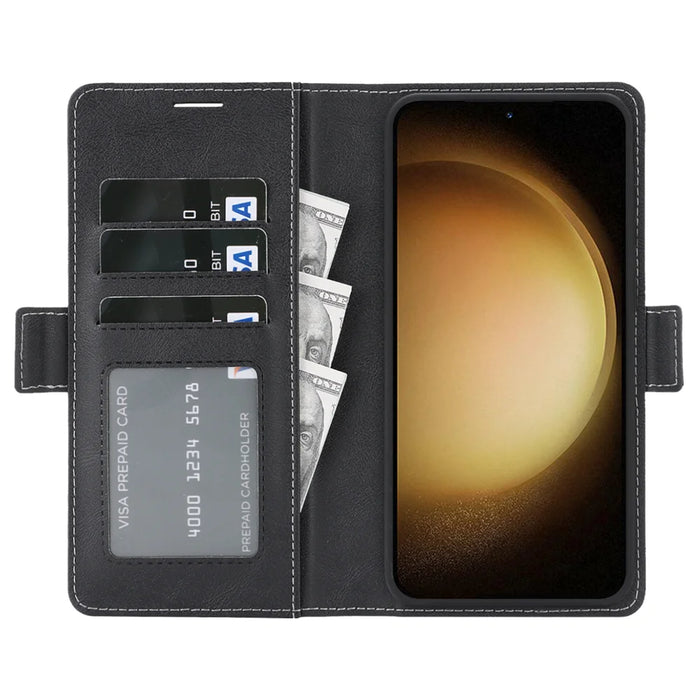 For Samsung Galaxy S25 Case Detachable 2 in 1 Leather Wallet Phone Cover Magnetic Case - Black - 2