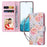 For Samsung Galaxy S23 PU Leather Shockproof Phone Stand Case Stylish Lacquered RFID Blocking Wallet Cover - Rose Flower - 1