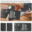 For iPhone 13 Kickstand Case Tri-fold Card Bag PU Leather Coated TPU Cover Compatible with MagSafe - Black - 7