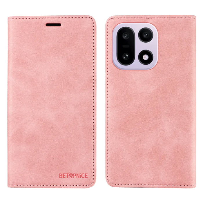BETOPNICE For OnePlus 15 5G Case  Magnetic Closure RFID Blocking Wallet Stand Leather Phone Cover - Pink - 1