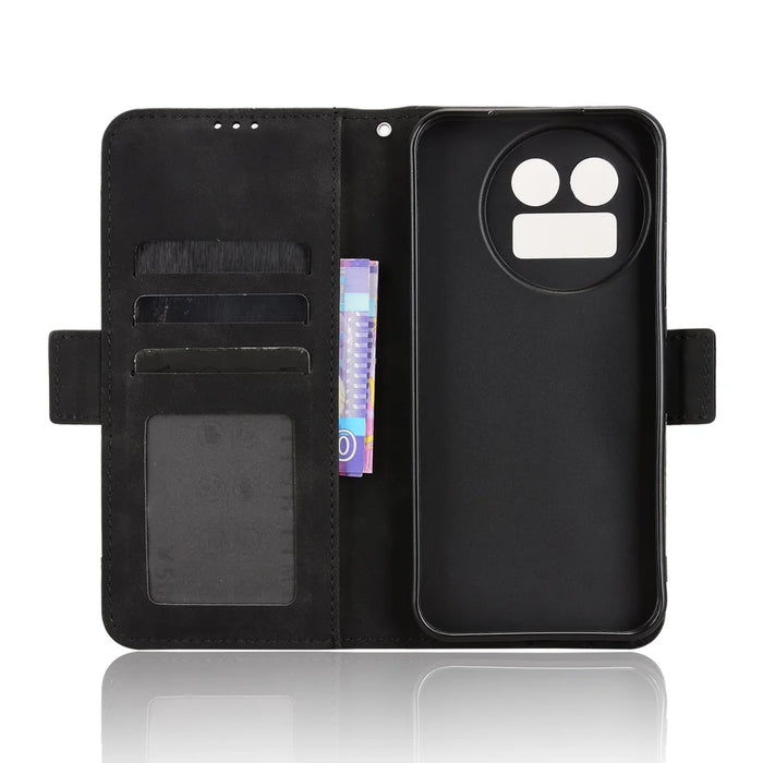 For Realme GT 8 5G Leather Case Phone Wallet Cover with Multiple Card Slots - Black - 4
