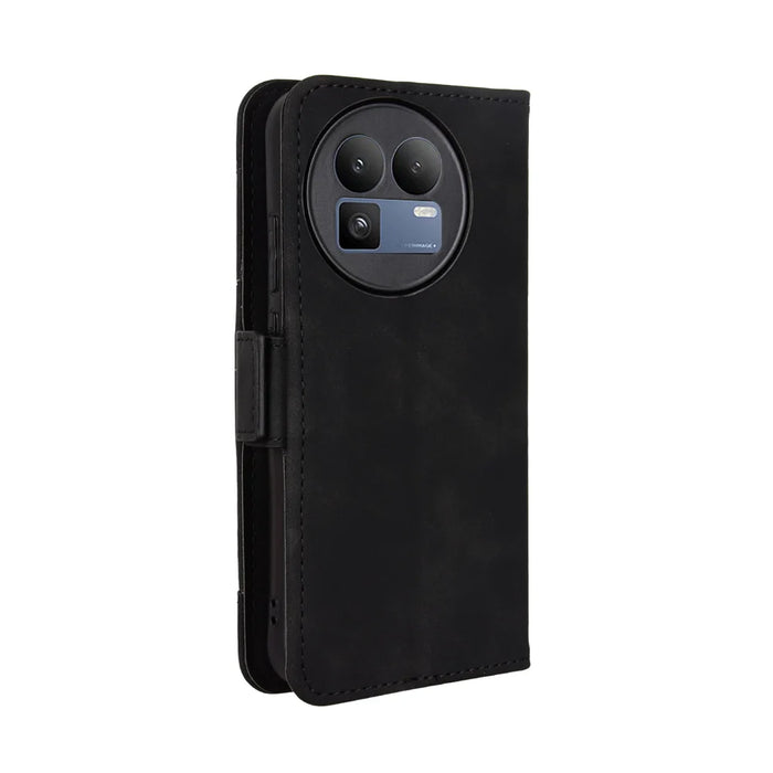 For Realme GT 8 5G Leather Case Phone Wallet Cover with Multiple Card Slots - Black - 7