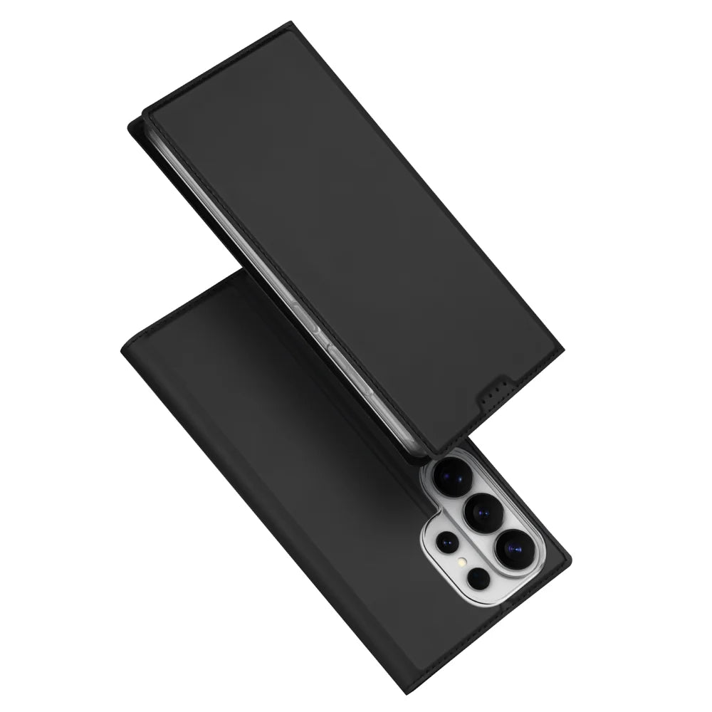 DUX DUCIS For Samsung Galaxy S26 Ultra Case  Skin Pro Series Leather Stand Cover Card Holder (Non-magnetic) - Black - 1