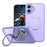For iPhone 16 Case Rotating Kickstand Skin-touch TPU + PC Phone Cover Compatible with MagSafe - Lilac Purple - 1