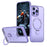For iPhone 16 Pro Case Rotating Kickstand Skin-touch TPU + PC Phone Cover Compatible with MagSafe - Lilac Purple - 1