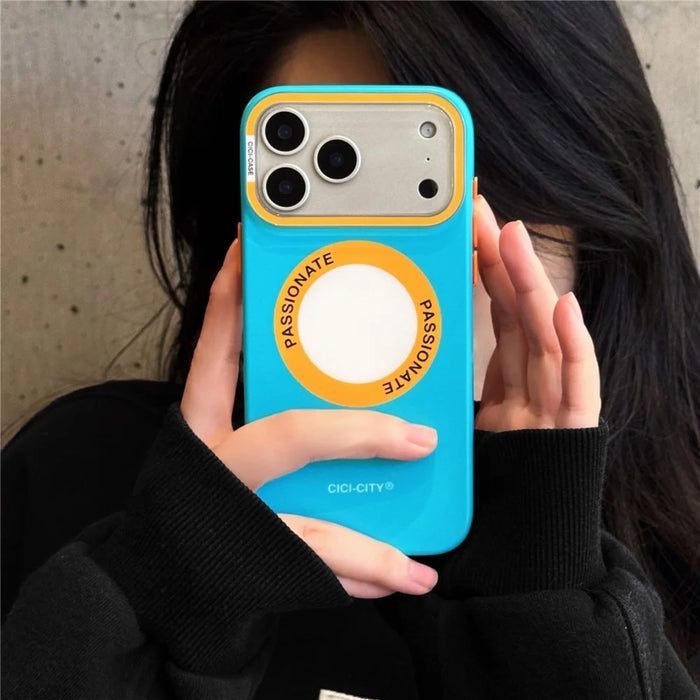 CICI-CITY For iPhone 17 Pro Case Compatible with MagSafe IMD Matte PC + TPU Cover with Detachable Camera Frame - Blue - 3