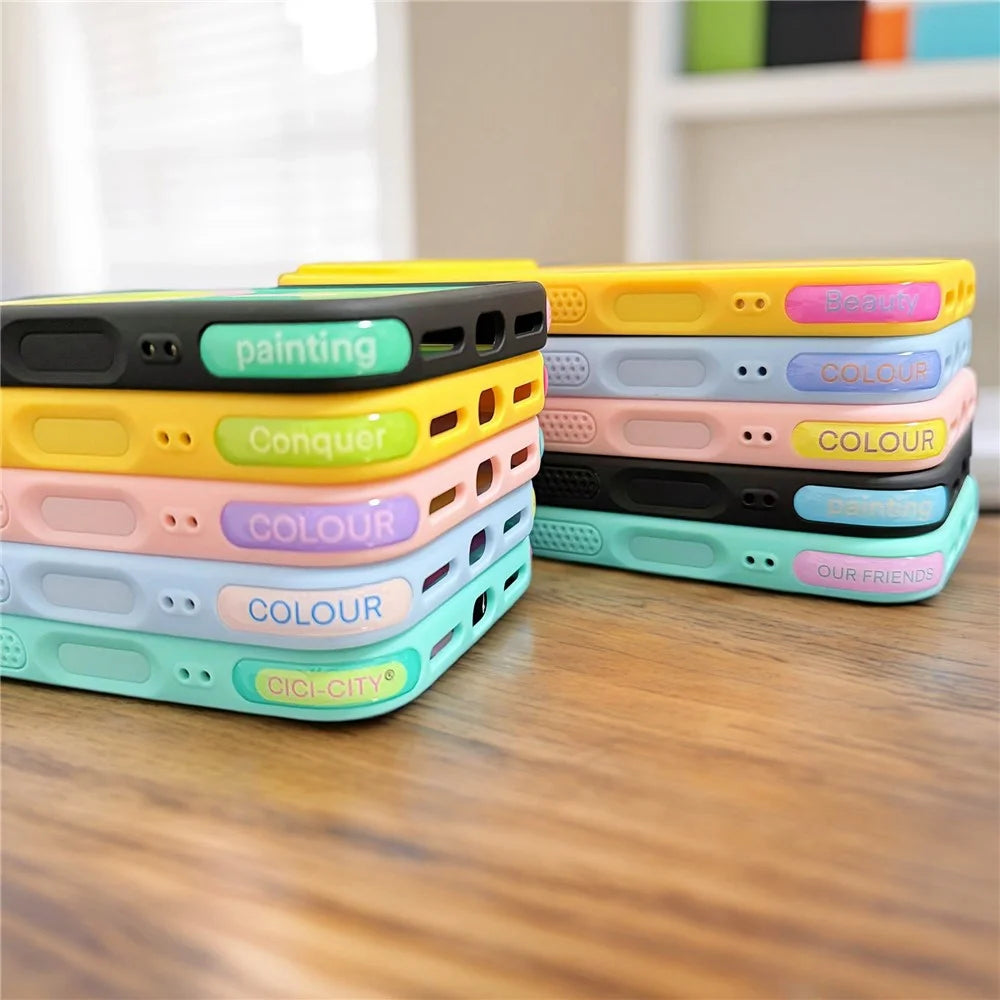 CICI-CITY For iPhone 17 Pro IMD Case Dopamine TPU + PC Drop Proof Phone Cover - Black+Apple Green - 5