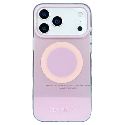 CICI-CITY For iPhone 17 Pro Case Compatible with MagSafe Macaron Color IMD PC + TPU Phone Cover - Grey - 1