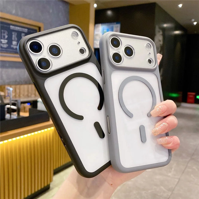 For iPhone 18 Pro / 17 Pro Case Compatible with MagSafe Precise Cutouts 2.5mm Clear PC TPU Phone Cover with AI Button - Orange - 7