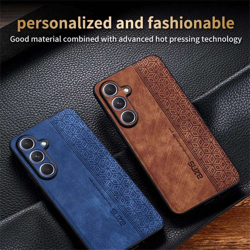 AZNS For Samsung Galaxy S26+ Case PU Leather Covered TPU Phone Protective Cover - Purple - 5