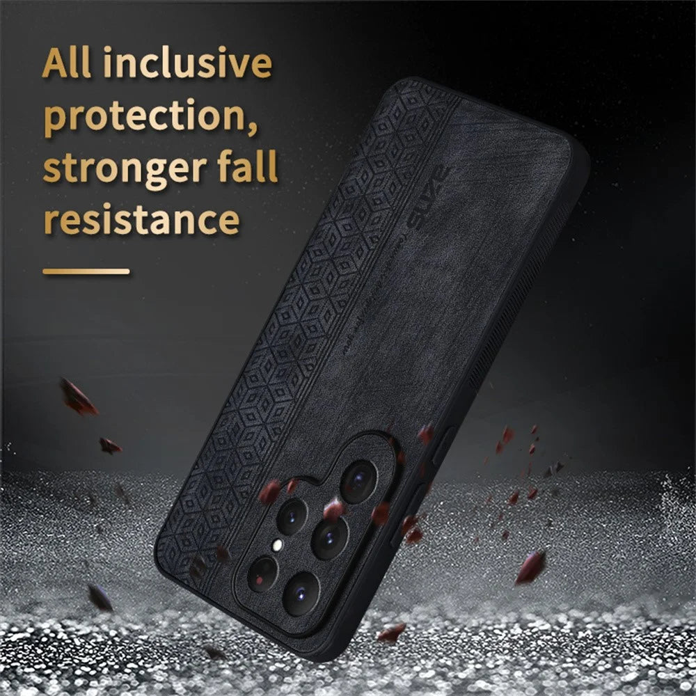 AZNS For Samsung Galaxy S26 Ultra Case PU Leather Covered TPU Phone Protective Cover - Brown - 7