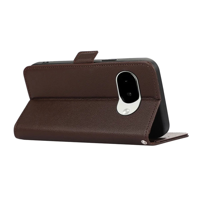 ABEEL For Google Pixel 10a Case Litchi Texture Leather RFID Blocking Phone Cover - Brown - 3