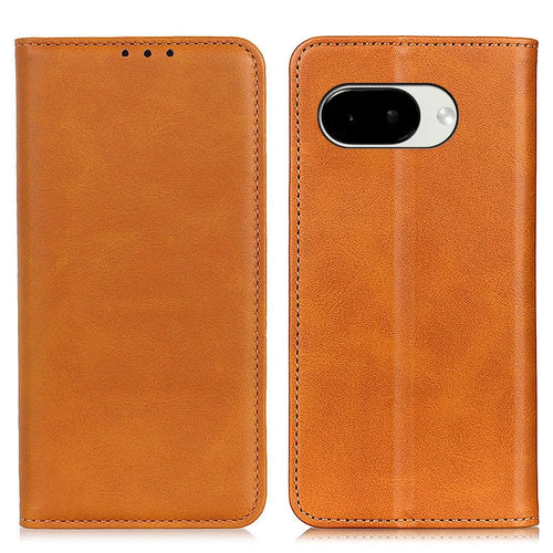 For Google Pixel 10a Case Split Leather Flip Wallet Phone Cover - Brown - 1