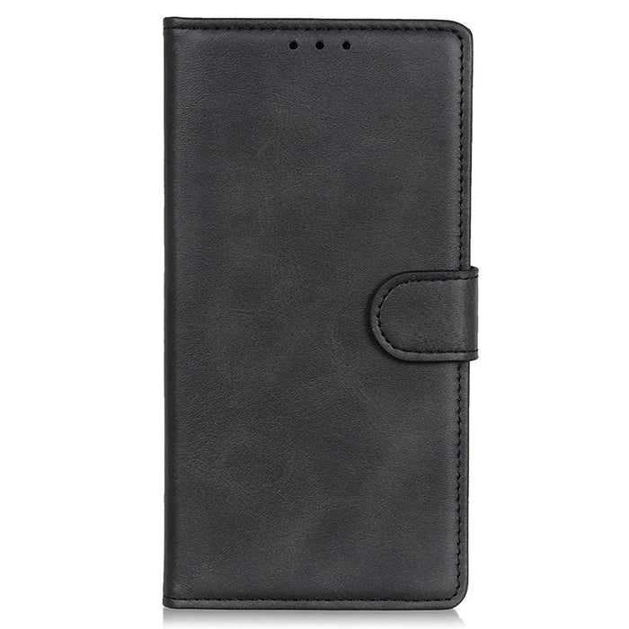 For Google Pixel 10a Case Cowhide Texture Leather Wallet Stand Phone Cover - Black - 6