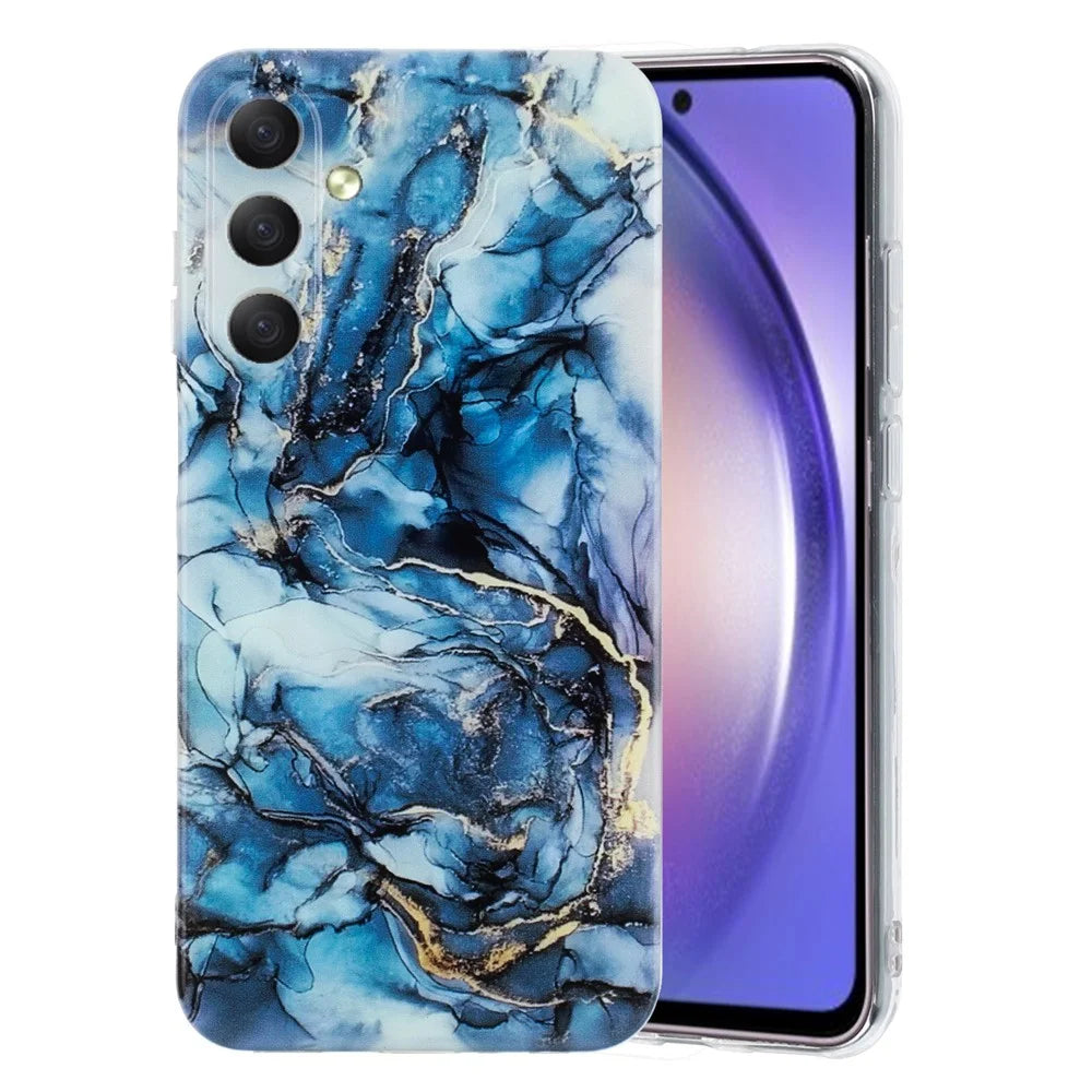 For Samsung Galaxy A37 5G Case Marble Pattern Painted TPU Phone Back Cover - Grey - 1