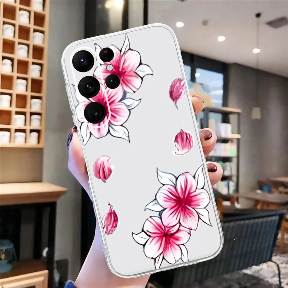 For Samsung Galaxy S26 Ultra Case Soft TPU Pattern Printing Phone Cover - Sakura - 6