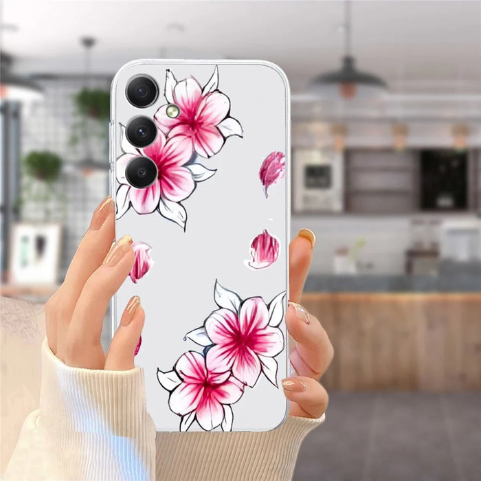 For Samsung Galaxy A57 5G Case Soft TPU Pattern Printing Phone Cover - Sakura - 5