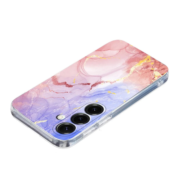 For Samsung Galaxy S26 Case Marble Pattern Printing Soft TPU Phone Cover - Pink - 4