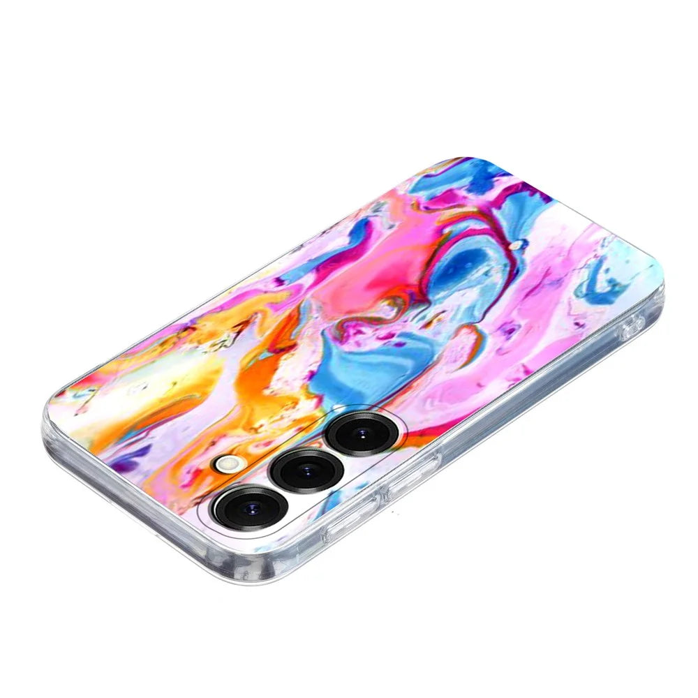 For Samsung Galaxy S26+ Case Marble Pattern Printing Soft TPU Phone Cover - Colorful - 4