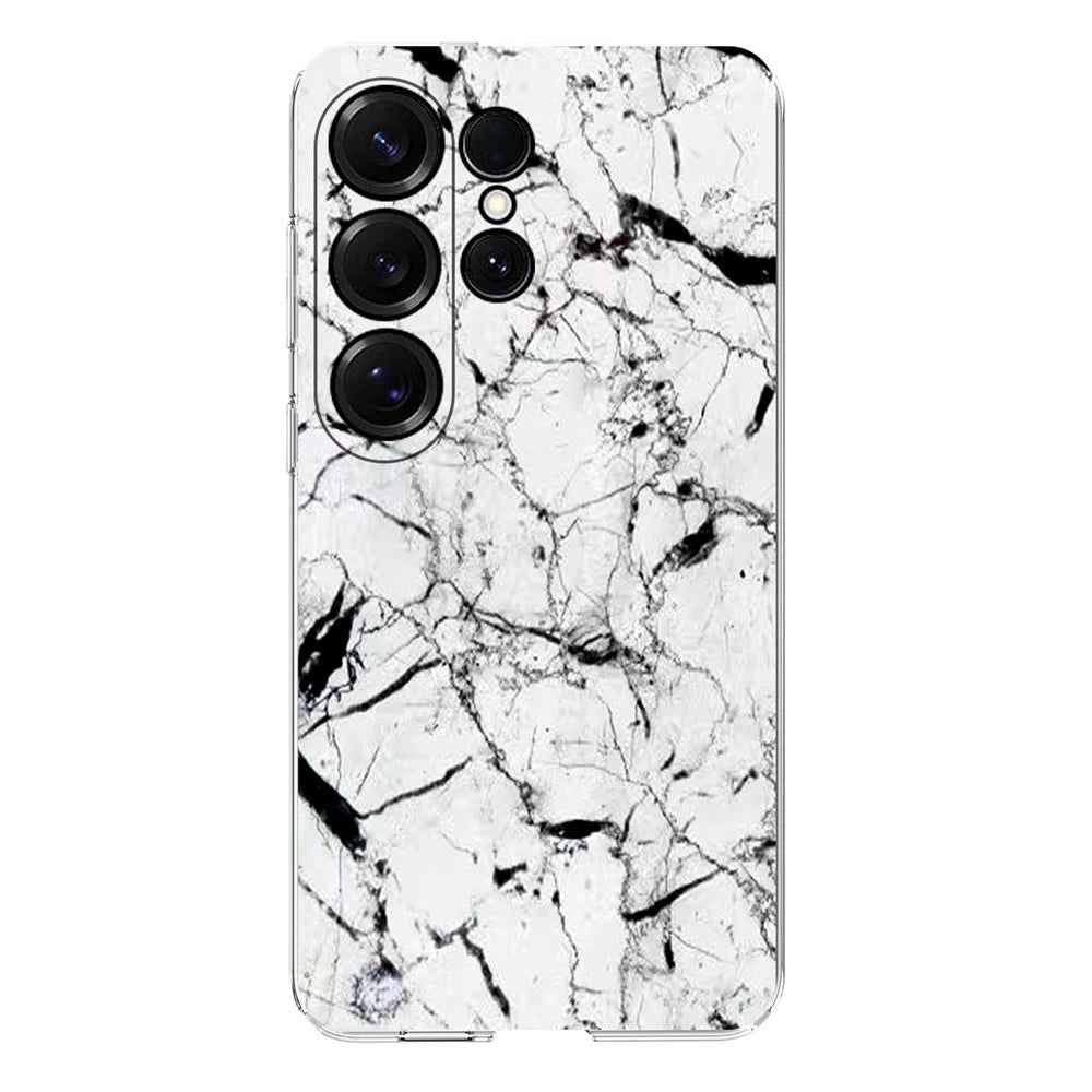 For Samsung Galaxy S26 Ultra Case Marble Pattern Printing Soft TPU Phone Cover - White - 1