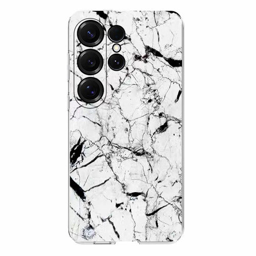 For Samsung Galaxy S26 Ultra Case Marble Pattern Printing Soft TPU Phone Cover - White - 1