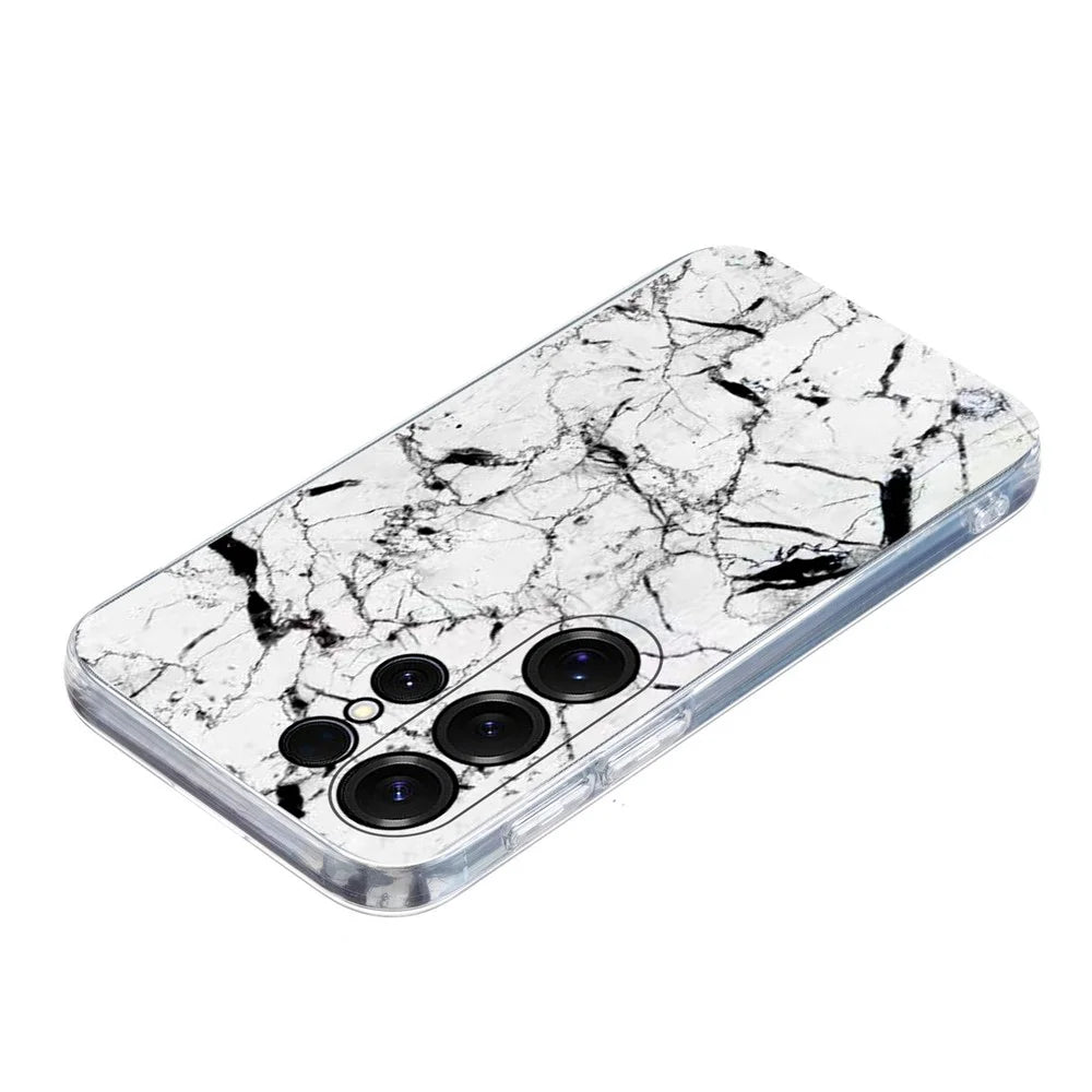 For Samsung Galaxy S26 Ultra Case Marble Pattern Printing Soft TPU Phone Cover - White - 4